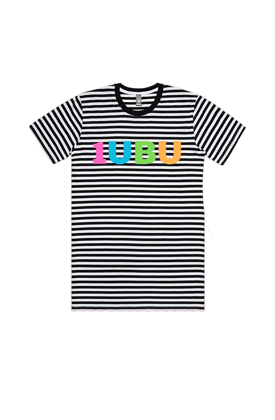 Classic Black White Stripe Logo Tee