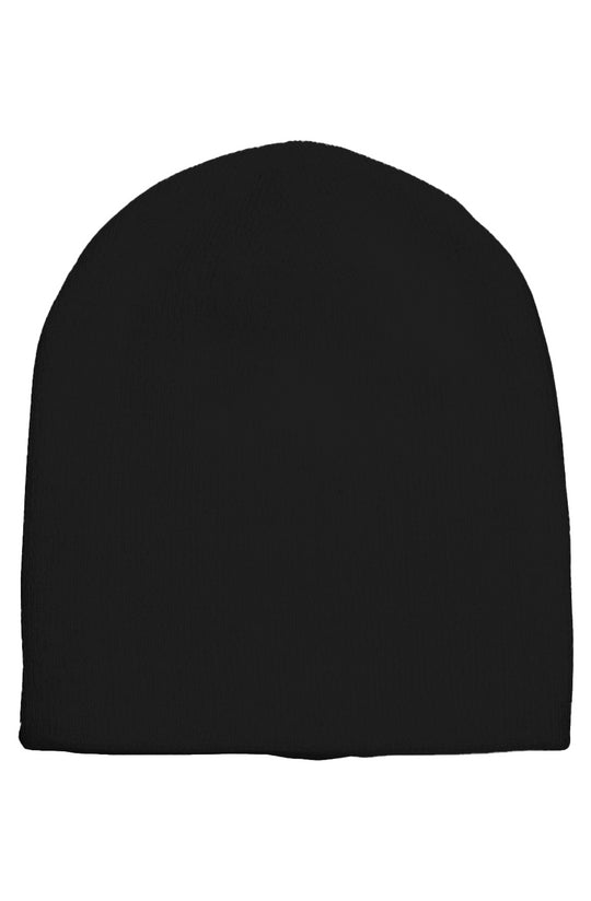 Short Beanie with woven tab