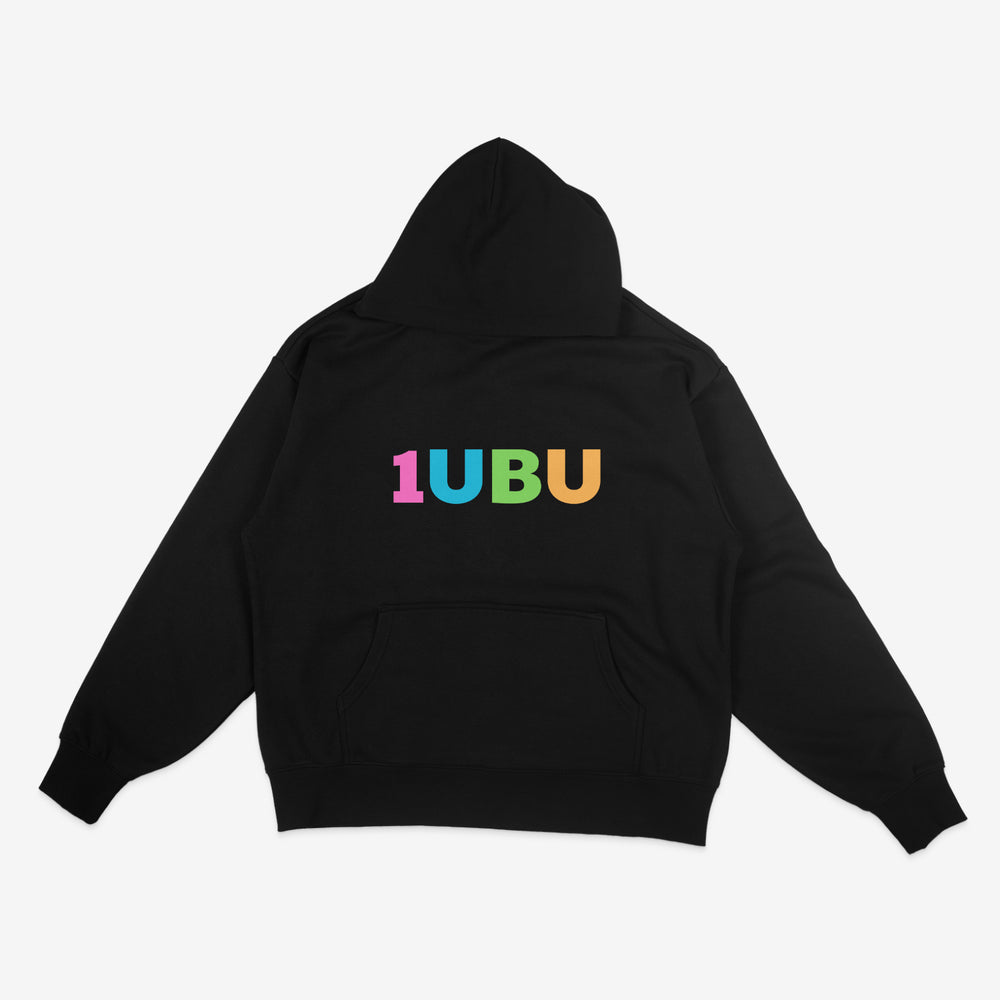 Oversized Heavy Hoodie - Embroidered Logo Hoodie - Black Hoodie.